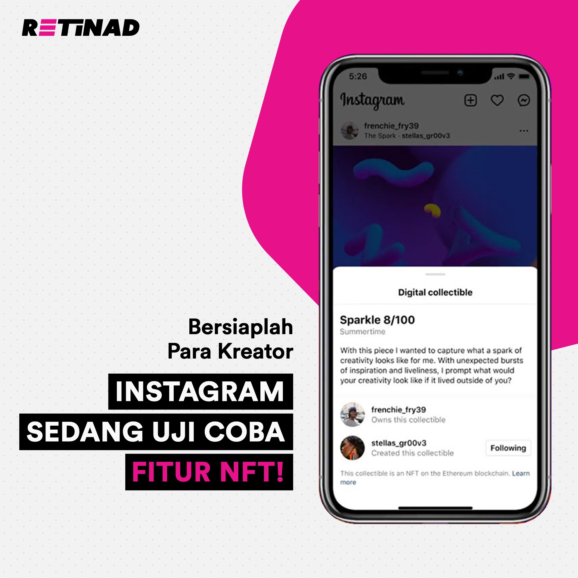 Memasuki Masa Uji Coba, Instagram Persiapkan Fitur NFT untuk Para Kreator